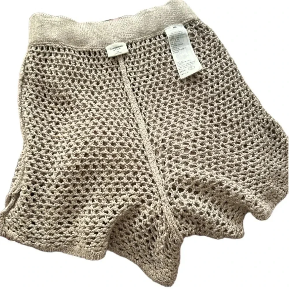 ABERCROMBIE & FITCH Crochet Knit Beachy Shorts Swim Cover Up‎ Neutral Summer XS